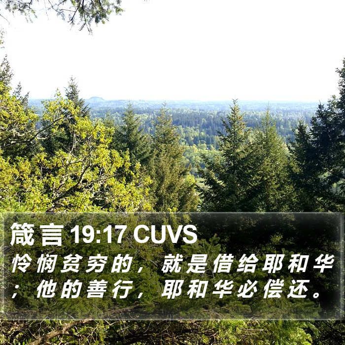 箴 言 19:17 CUVS Bible Study