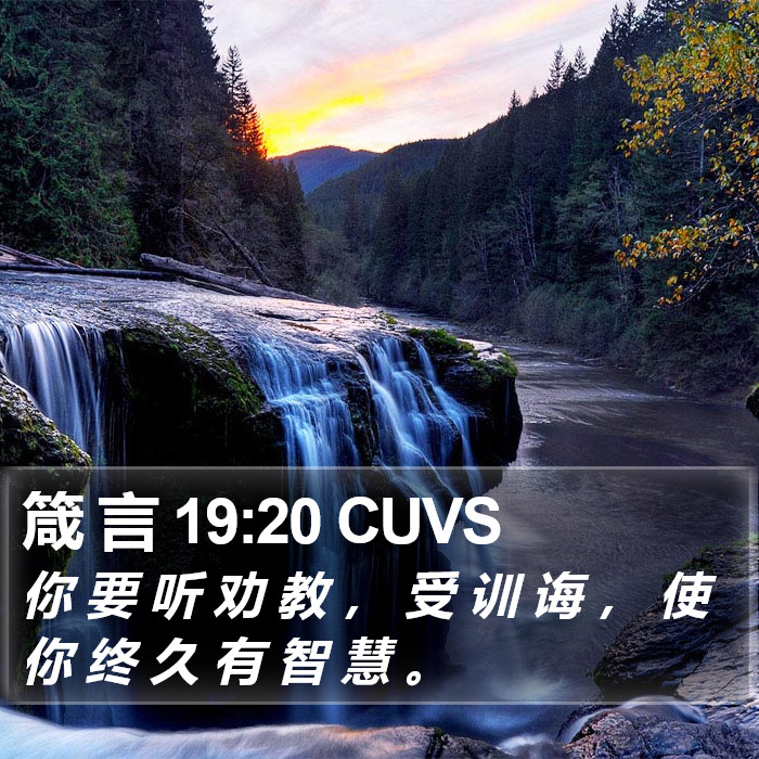 箴 言 19:20 CUVS Bible Study
