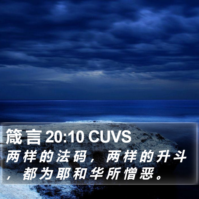 箴 言 20:10 CUVS Bible Study