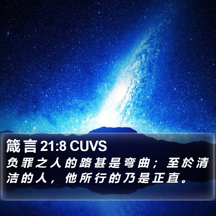 箴 言 21:8 CUVS Bible Study