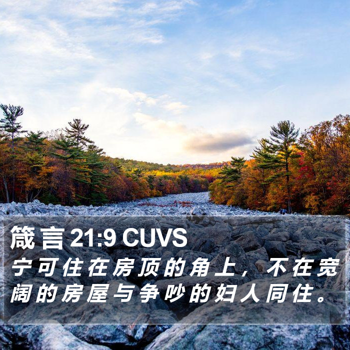 箴 言 21:9 CUVS Bible Study