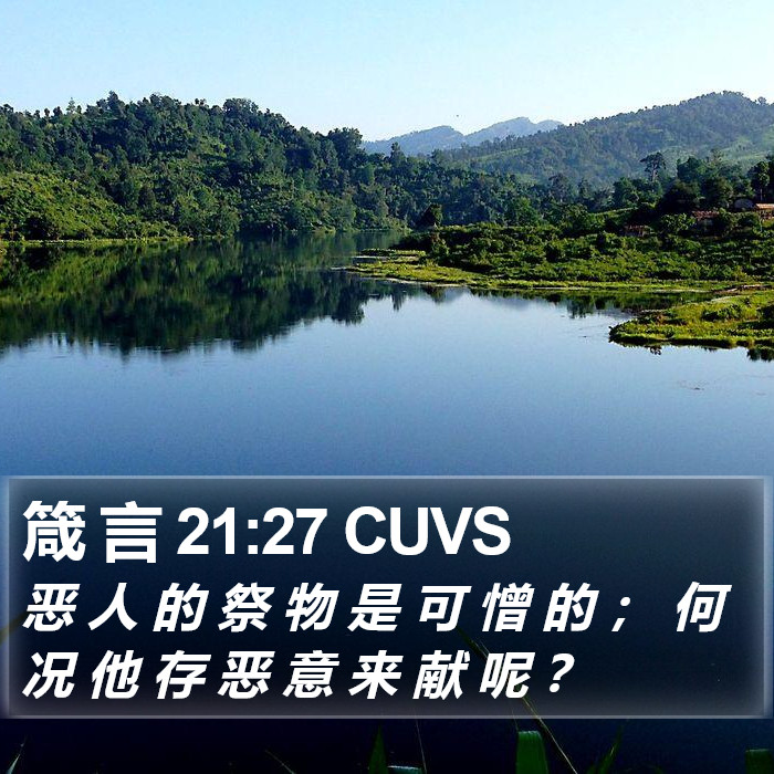 箴 言 21:27 CUVS Bible Study