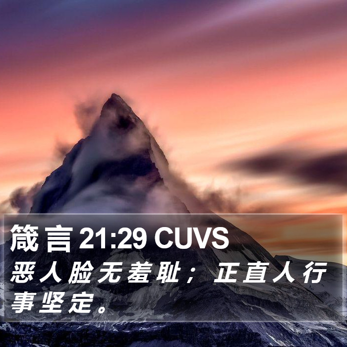 箴 言 21:29 CUVS Bible Study