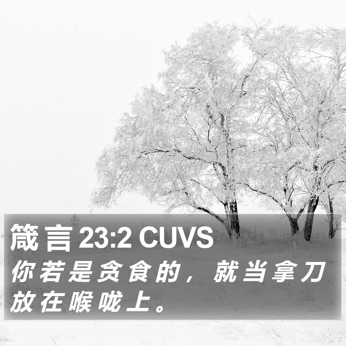 箴 言 23:2 CUVS Bible Study