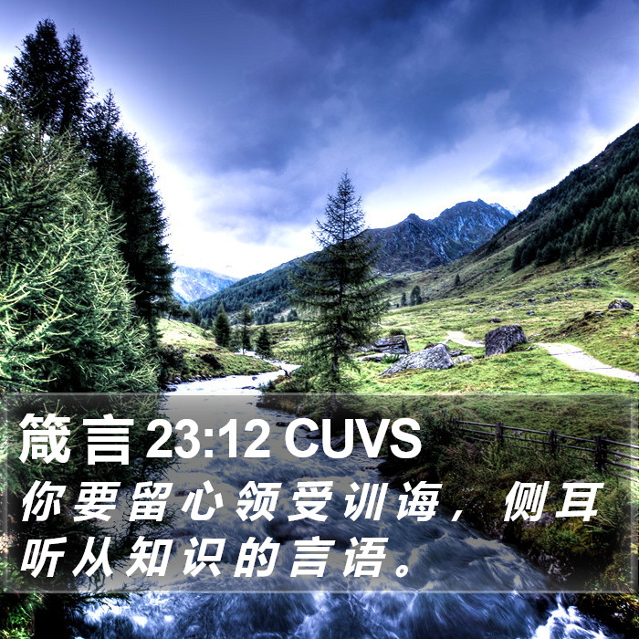 箴 言 23:12 CUVS Bible Study