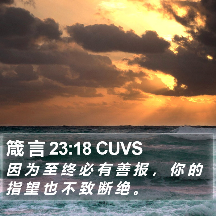 箴 言 23:18 CUVS Bible Study