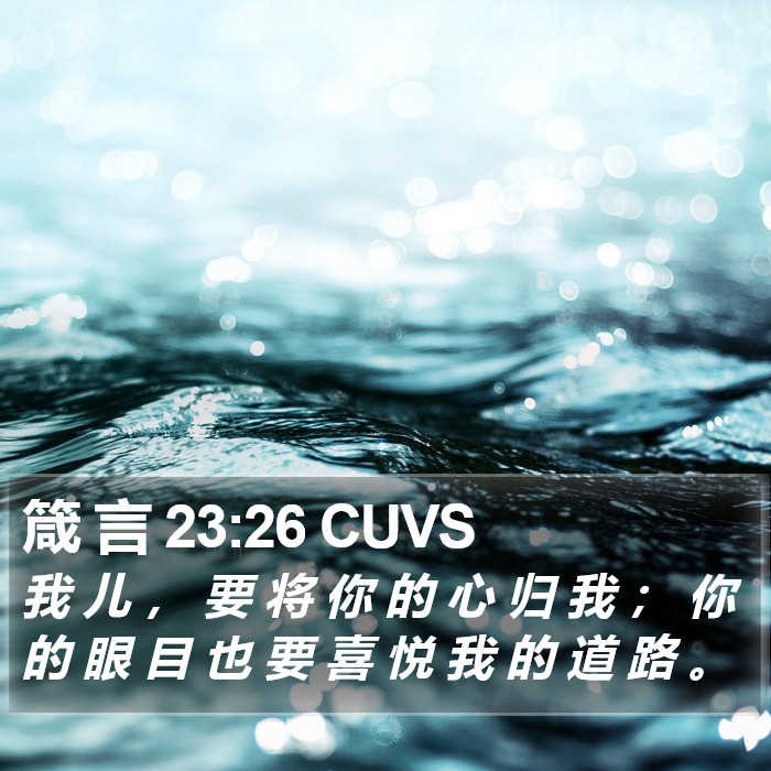 箴 言 23:26 CUVS Bible Study
