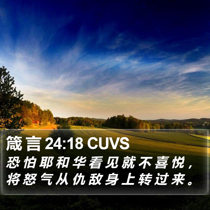 箴 言 24:18 CUVS Bible Study