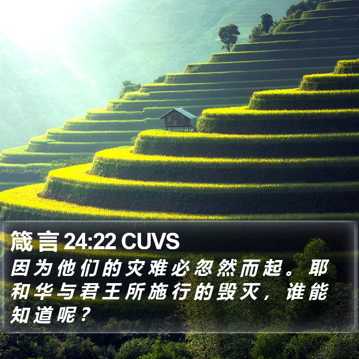 箴 言 24:22 CUVS Bible Study
