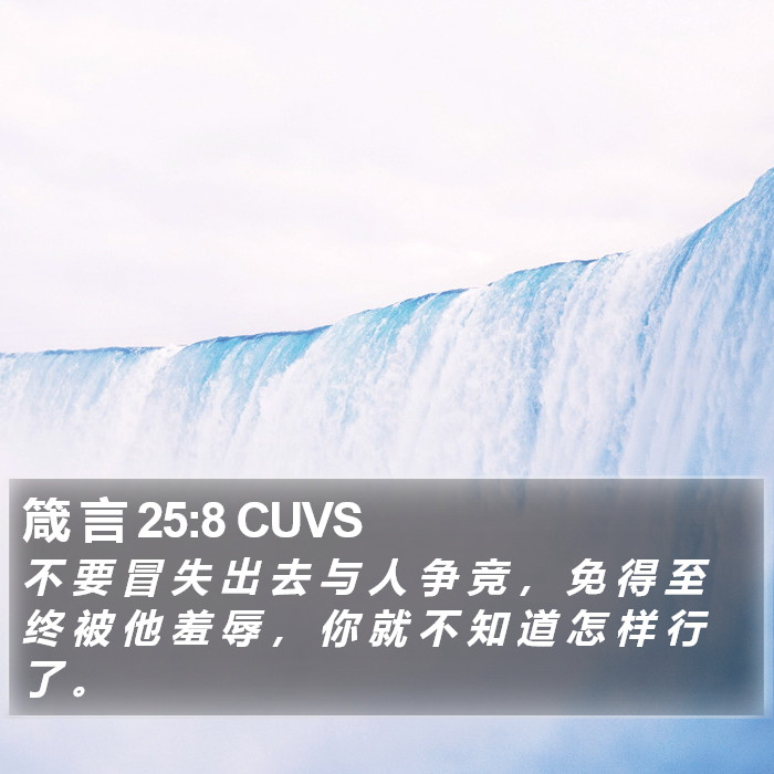 箴 言 25:8 CUVS Bible Study