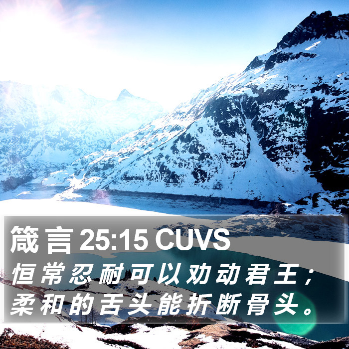 箴 言 25:15 CUVS Bible Study
