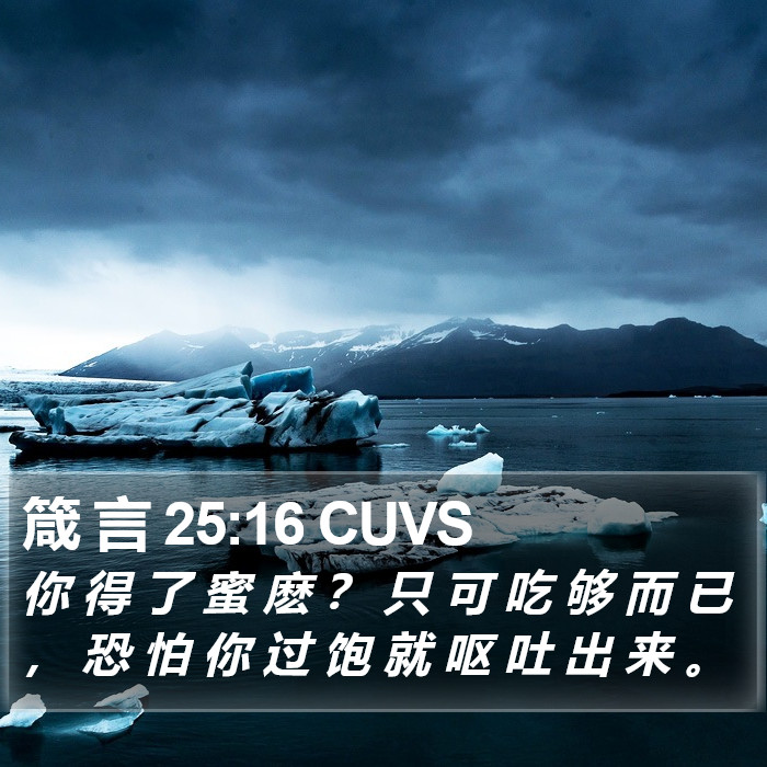 箴 言 25:16 CUVS Bible Study