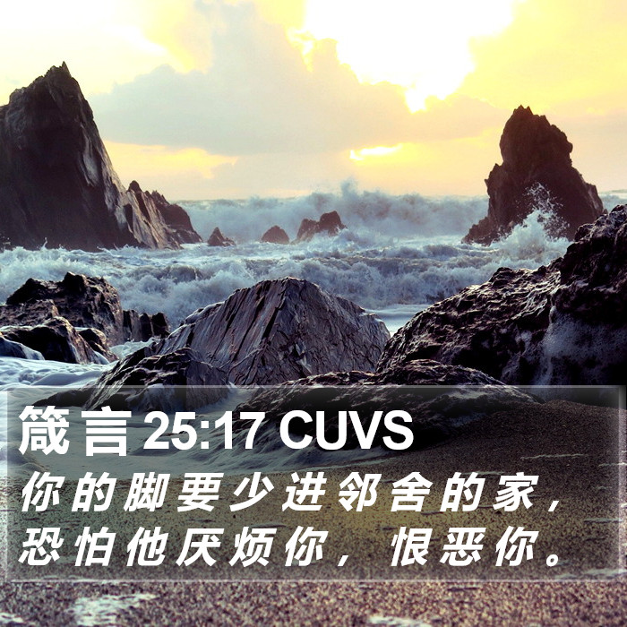 箴 言 25:17 CUVS Bible Study