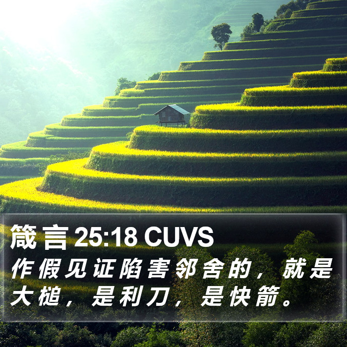 箴 言 25:18 CUVS Bible Study