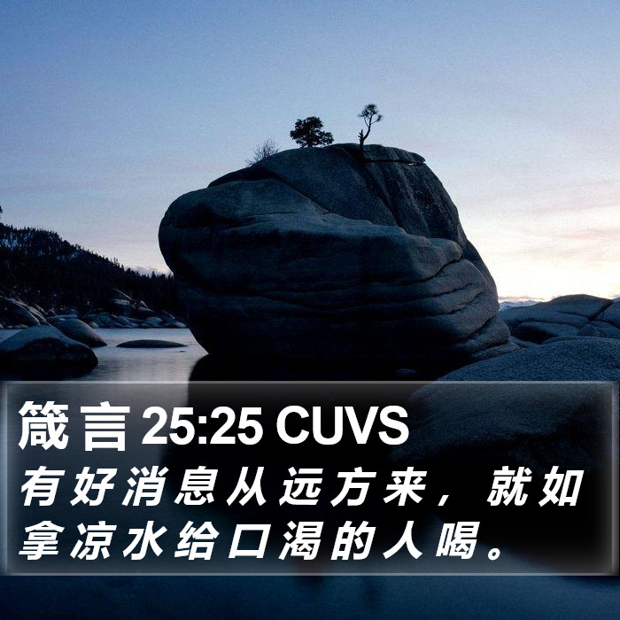 箴 言 25:25 CUVS Bible Study