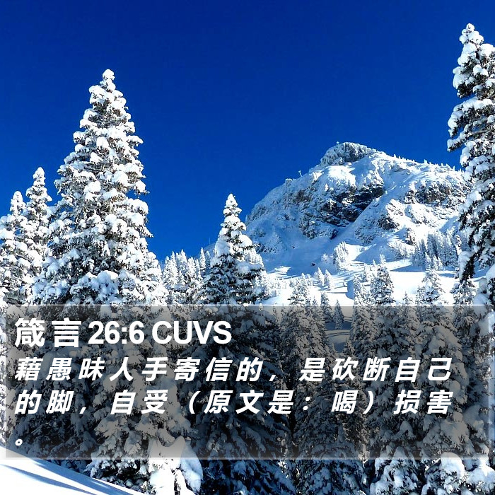 箴 言 26:6 CUVS Bible Study