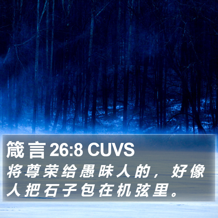 箴 言 26:8 CUVS Bible Study