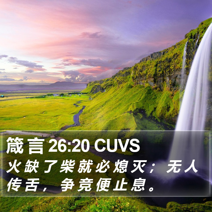 箴 言 26:20 CUVS Bible Study