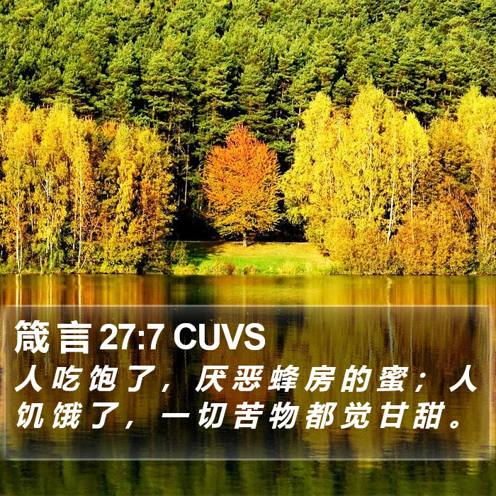箴 言 27:7 CUVS Bible Study