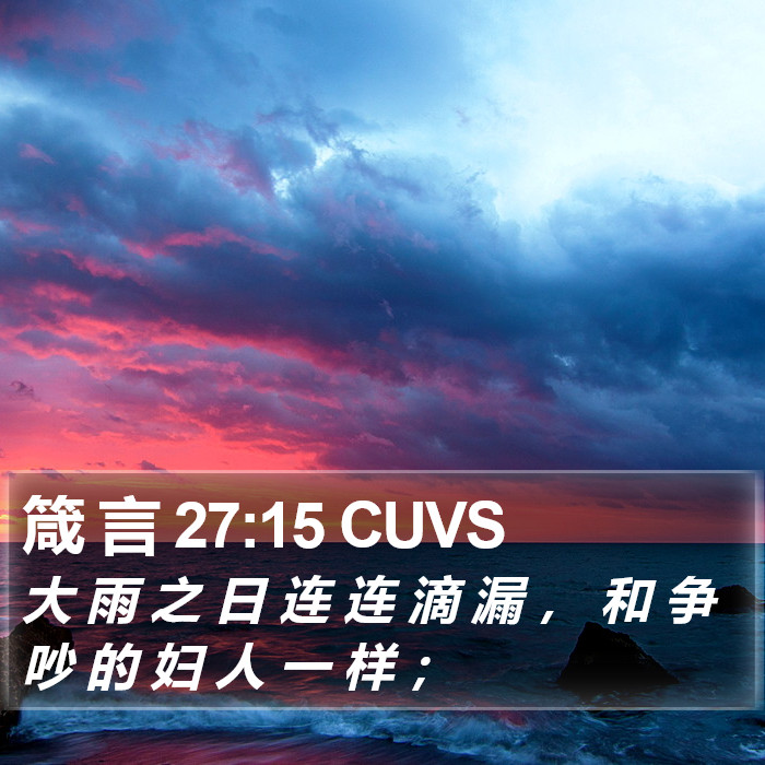 箴 言 27:15 CUVS Bible Study