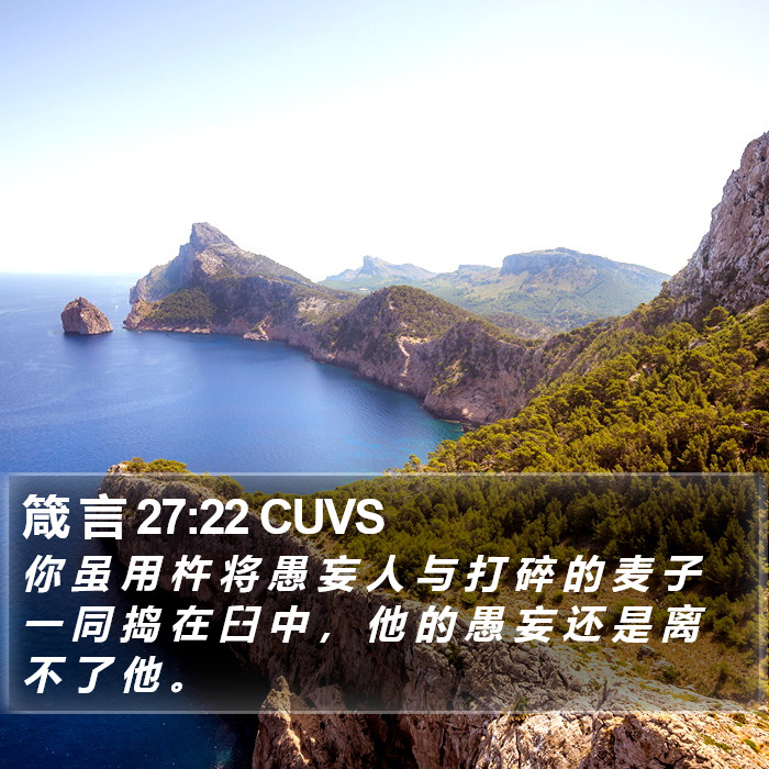 箴 言 27:22 CUVS Bible Study
