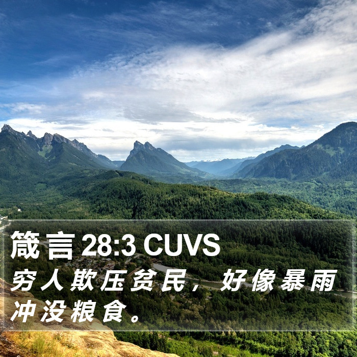 箴 言 28:3 CUVS Bible Study