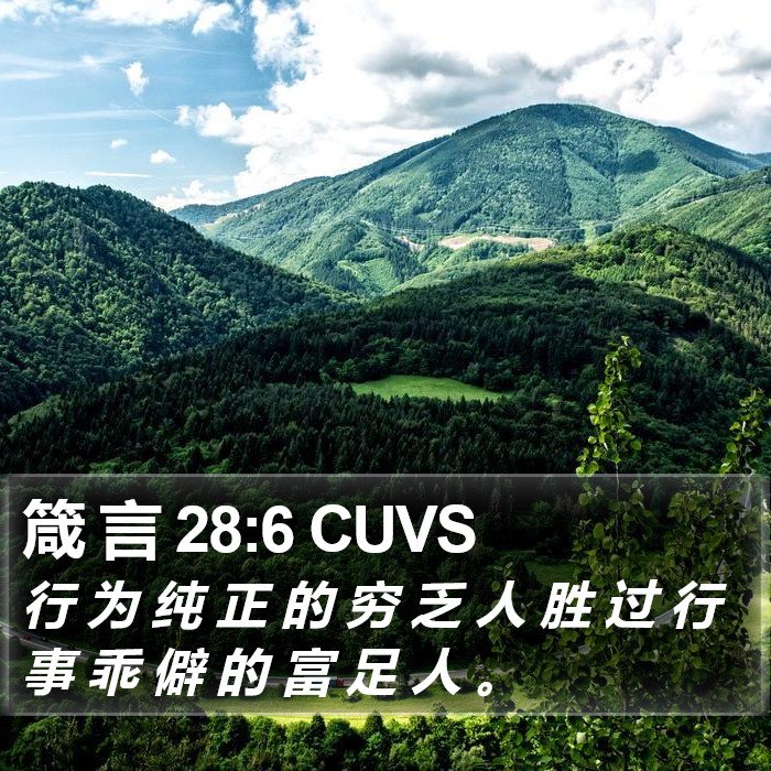 箴 言 28:6 CUVS Bible Study