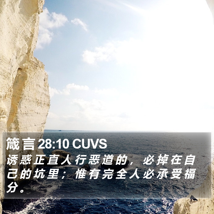 箴 言 28:10 CUVS Bible Study