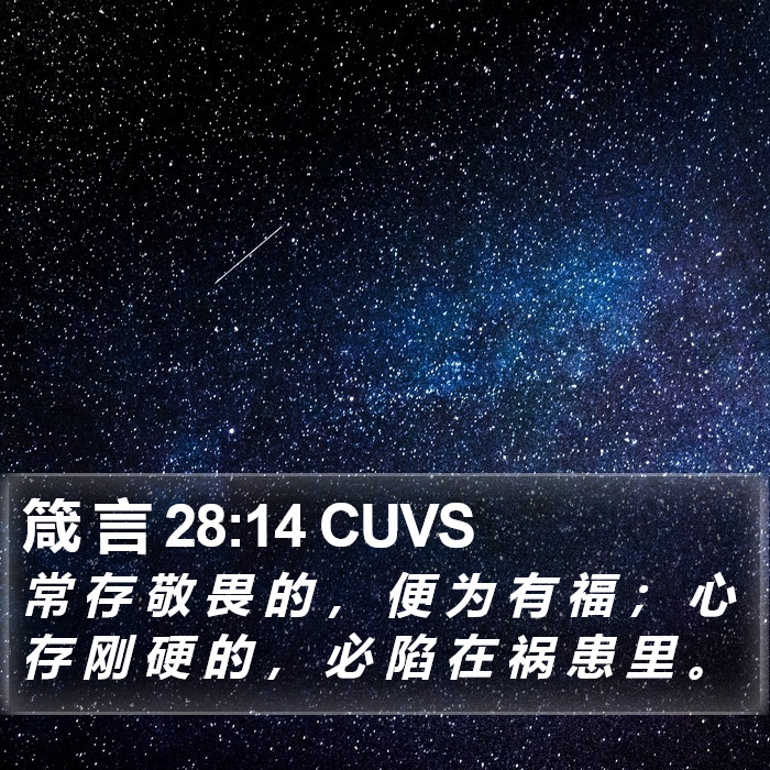 箴 言 28:14 CUVS Bible Study