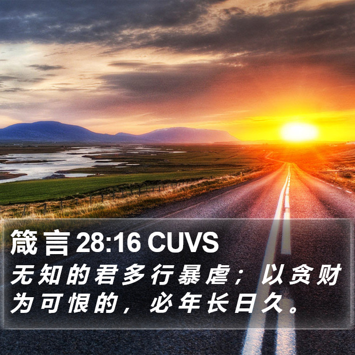 箴 言 28:16 CUVS Bible Study