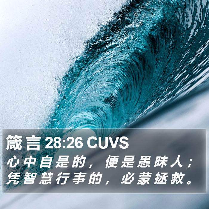 箴 言 28:26 CUVS Bible Study