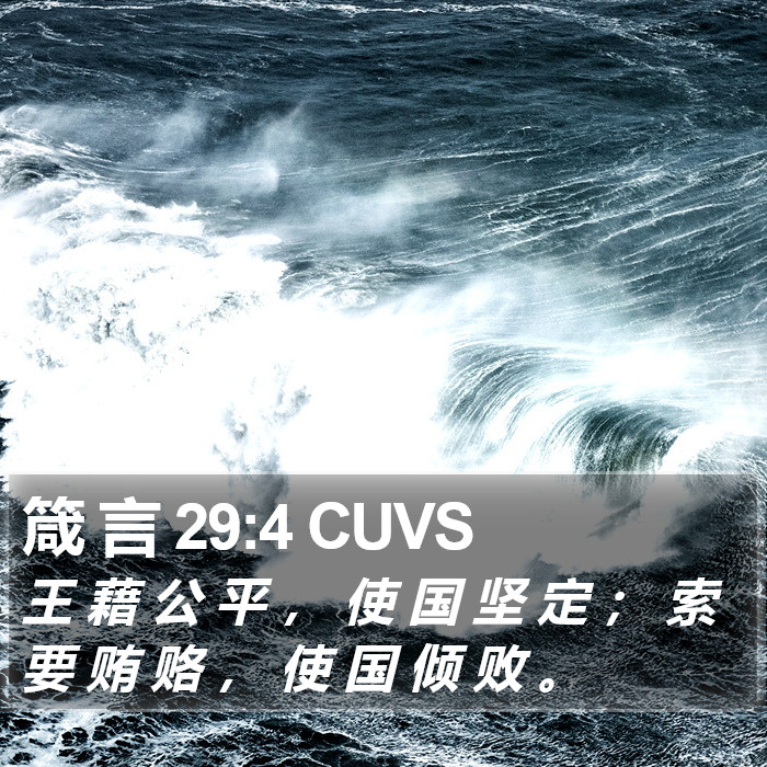 箴 言 29:4 CUVS Bible Study