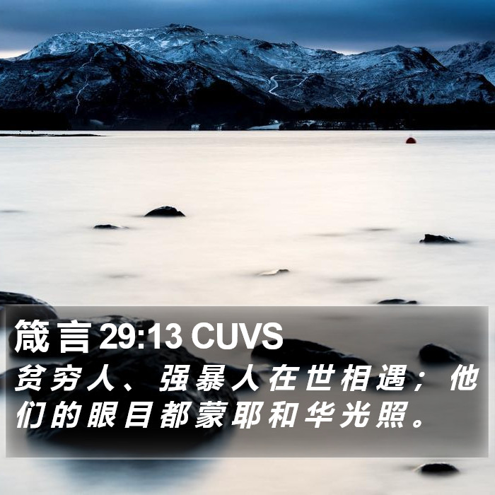 箴 言 29:13 CUVS Bible Study