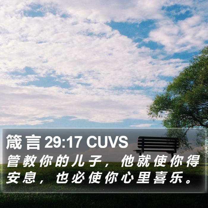 箴 言 29:17 CUVS Bible Study