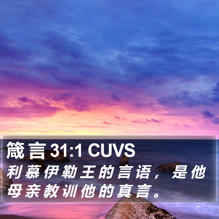 箴 言 31:1 CUVS Bible Study