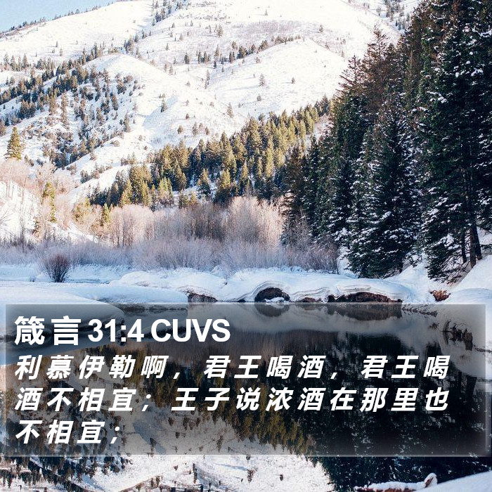 箴 言 31:4 CUVS Bible Study