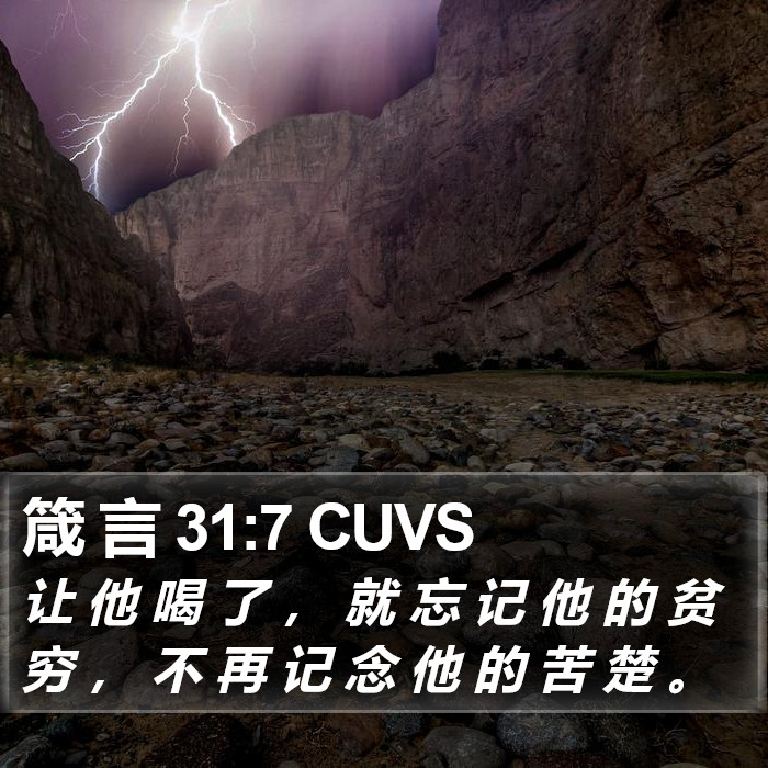 箴 言 31:7 CUVS Bible Study