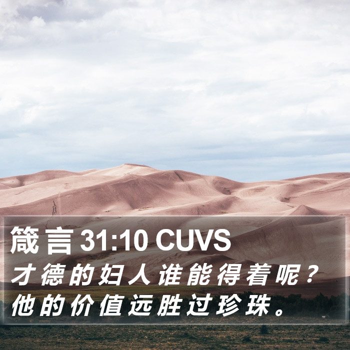 箴 言 31:10 CUVS Bible Study