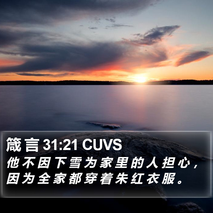 箴 言 31:21 CUVS Bible Study