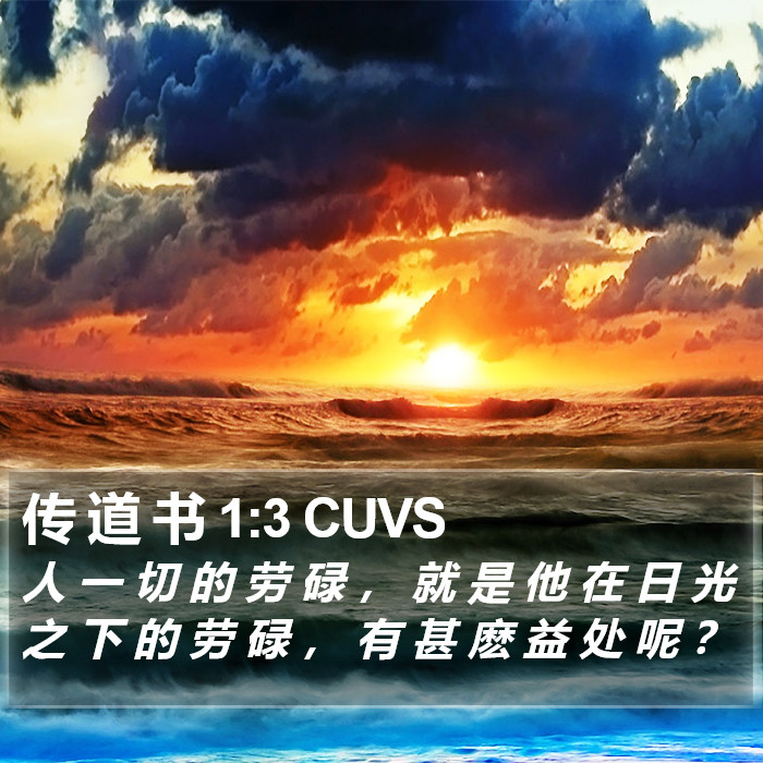 传 道 书 1:3 CUVS Bible Study