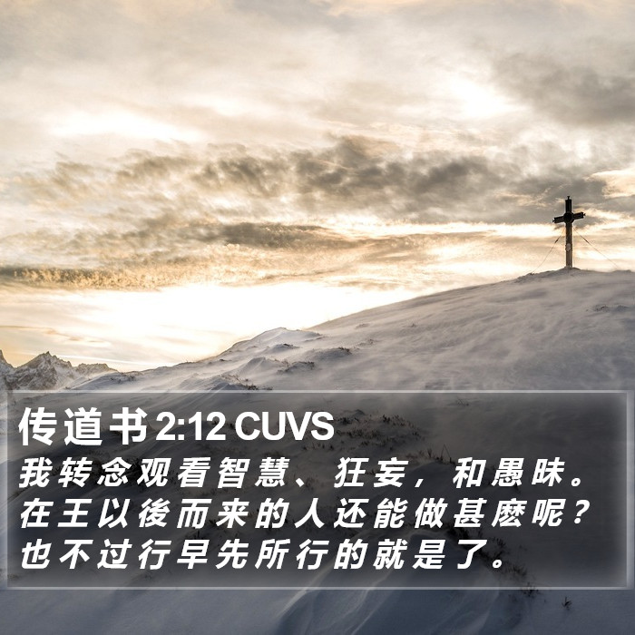 传 道 书 2:12 CUVS Bible Study