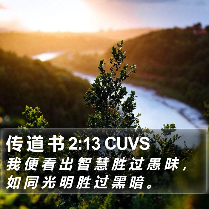 传 道 书 2:13 CUVS Bible Study