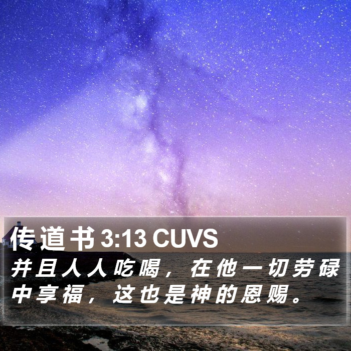 传 道 书 3:13 CUVS Bible Study