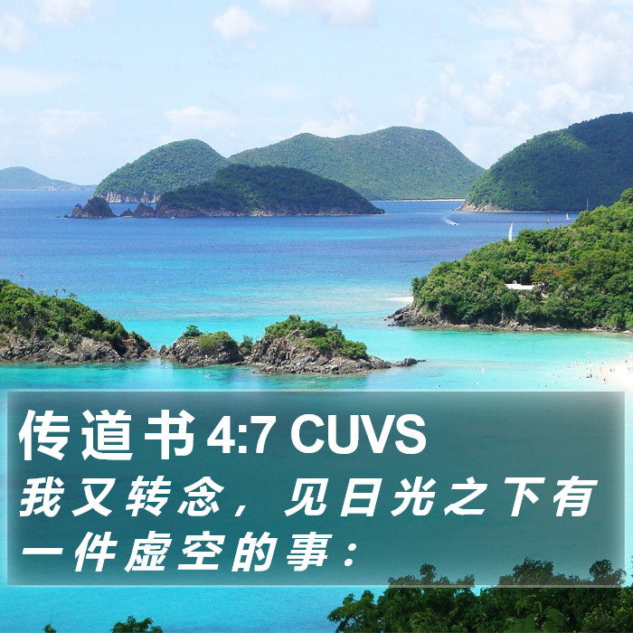 传 道 书 4:7 CUVS Bible Study