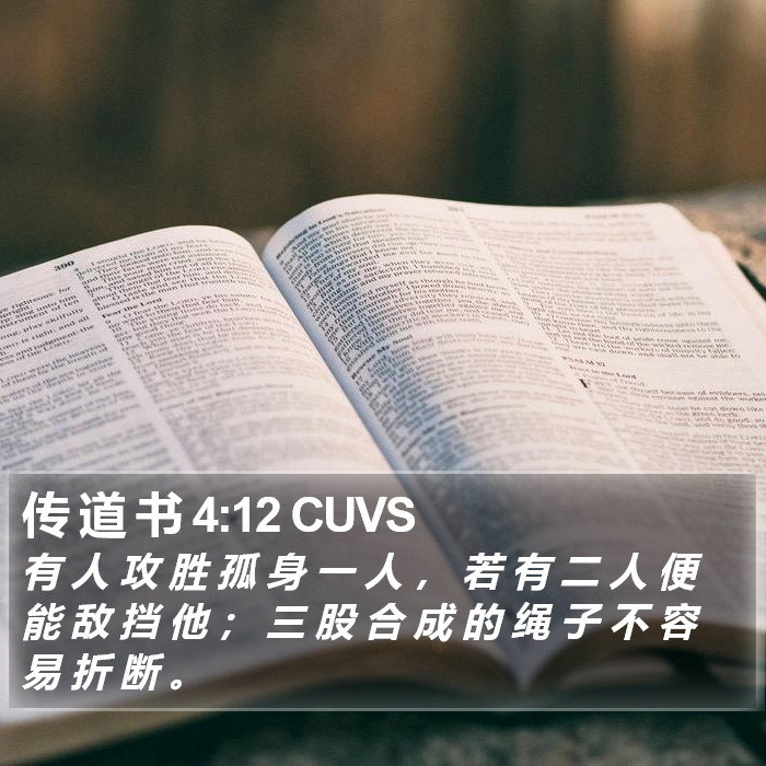 传 道 书 4:12 CUVS Bible Study