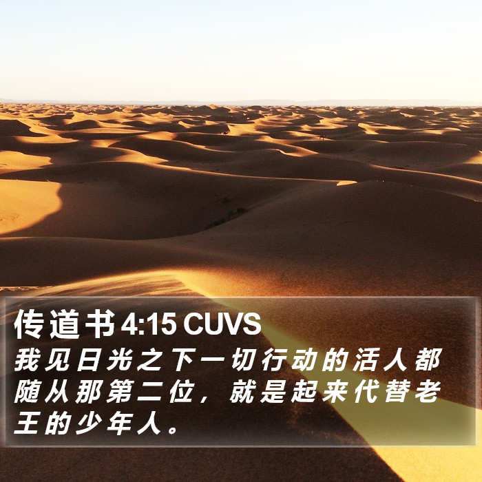 传 道 书 4:15 CUVS Bible Study