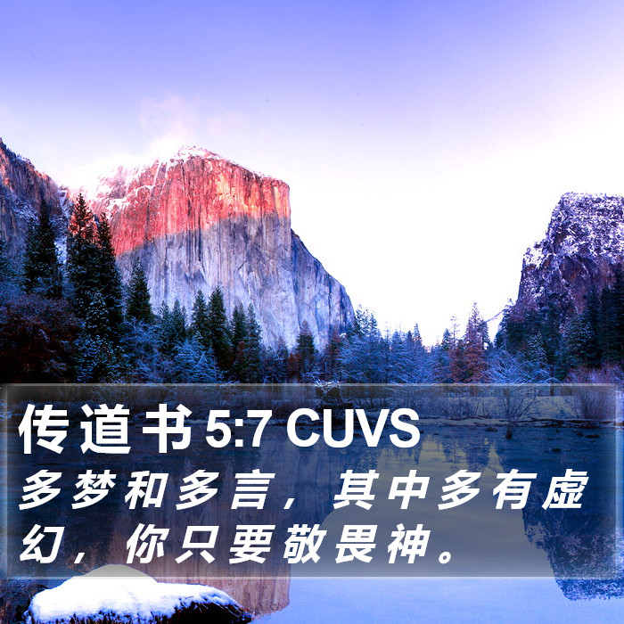 传 道 书 5:7 CUVS Bible Study