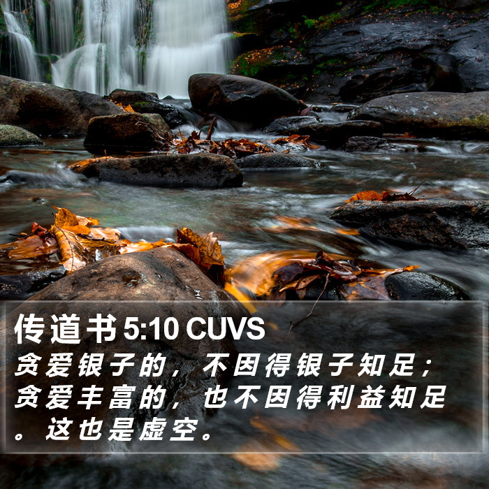 传 道 书 5:10 CUVS Bible Study