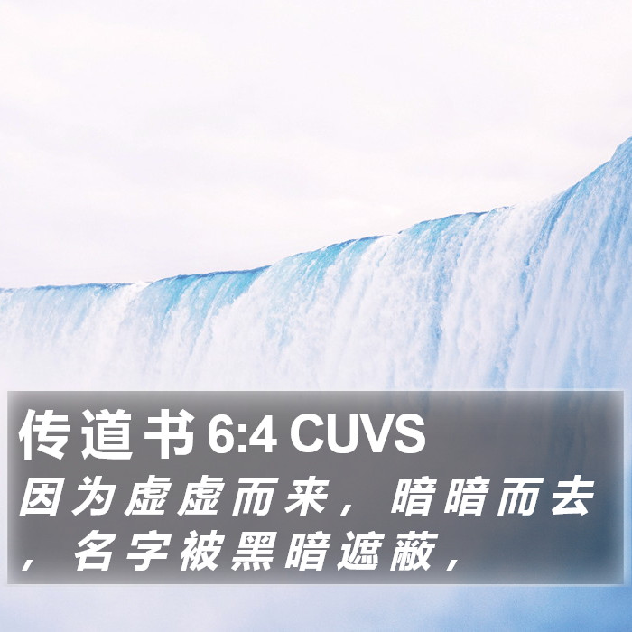 传 道 书 6:4 CUVS Bible Study