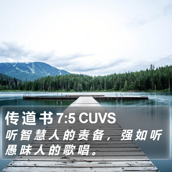 传 道 书 7:5 CUVS Bible Study